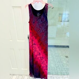 Carole Little Sleeveless Maxi Dress in Pink and Purple Paisley